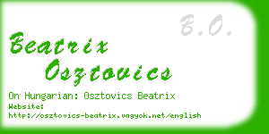 beatrix osztovics business card